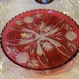 Imperlux crystal round serving tray